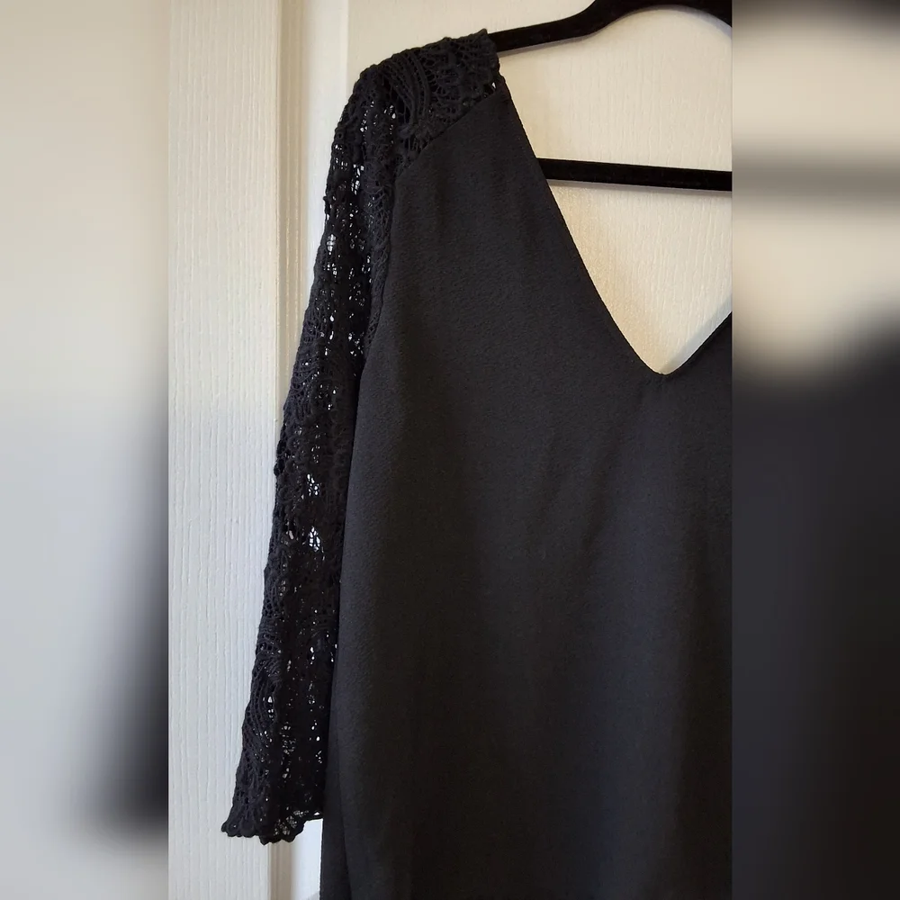 Sezane Black Lace Sleeve Blouse - Picture 9 of 15